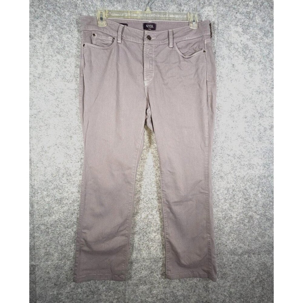 *NYDJ Women's Casual Denim Pants Gray Size 14 Ankle length Strech Momcore Mature